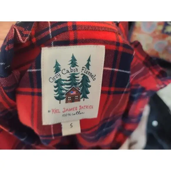 New Kiel James Patrick Cozy Cabin Cotton Flannel Dress S